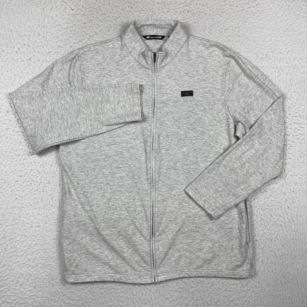Travis Mathew Jacket Mens L Grey Full Zip Golf Athleisure Gorpcore Minimal